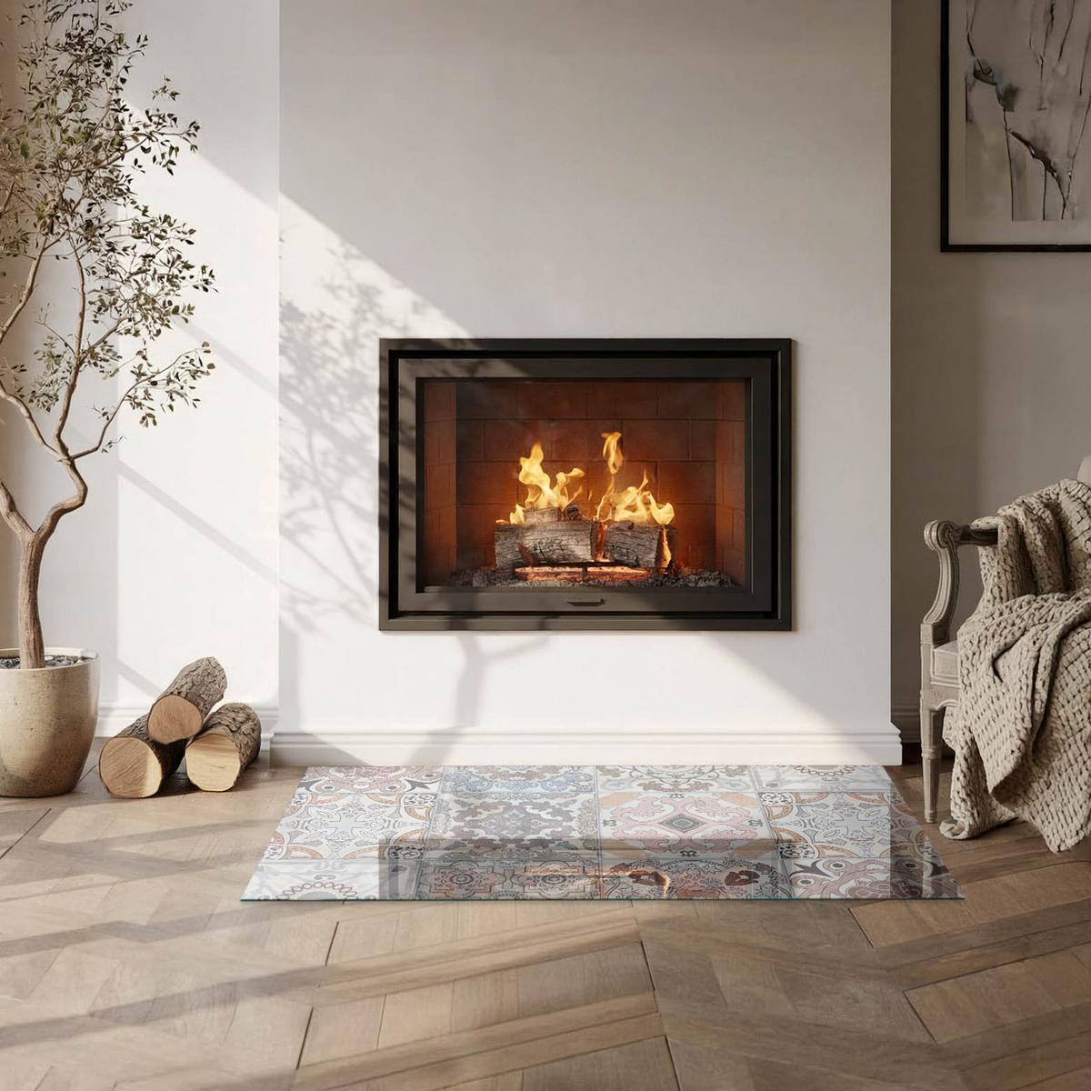 GLASPLATTE für Kamin 100x50 cm - Grau, Glas (100/50/0.4cm) - TULUP