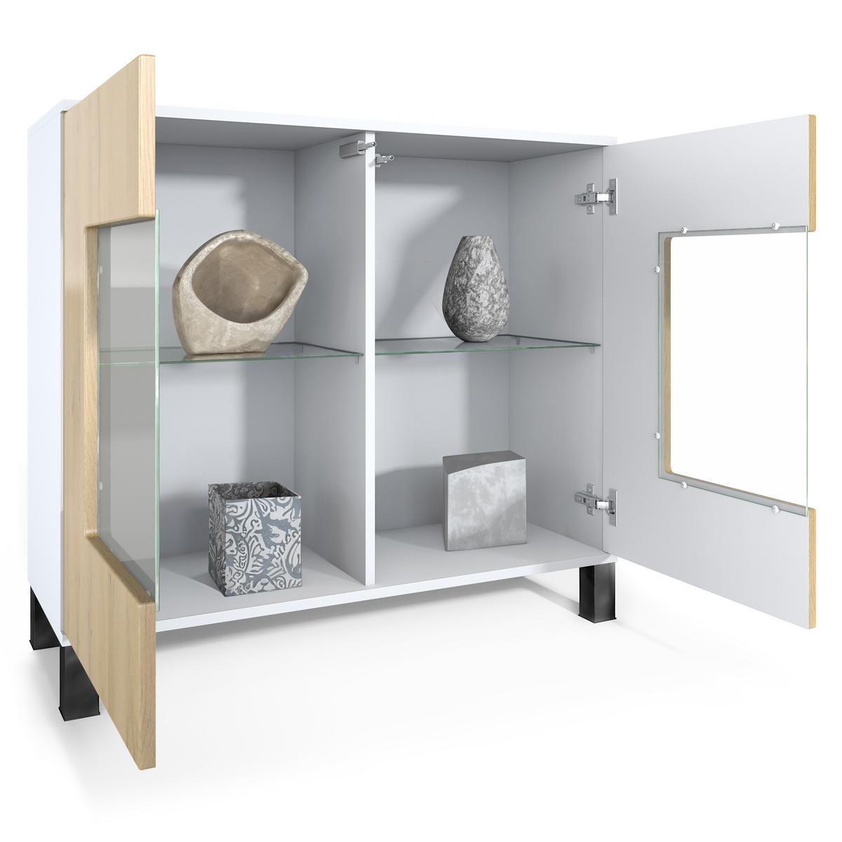 KOMMODE Grömitz Weiß Hochglanz - Weiß Hochglanz, Holzwerkstoff (92.5/84.5/35cm) - Vladon