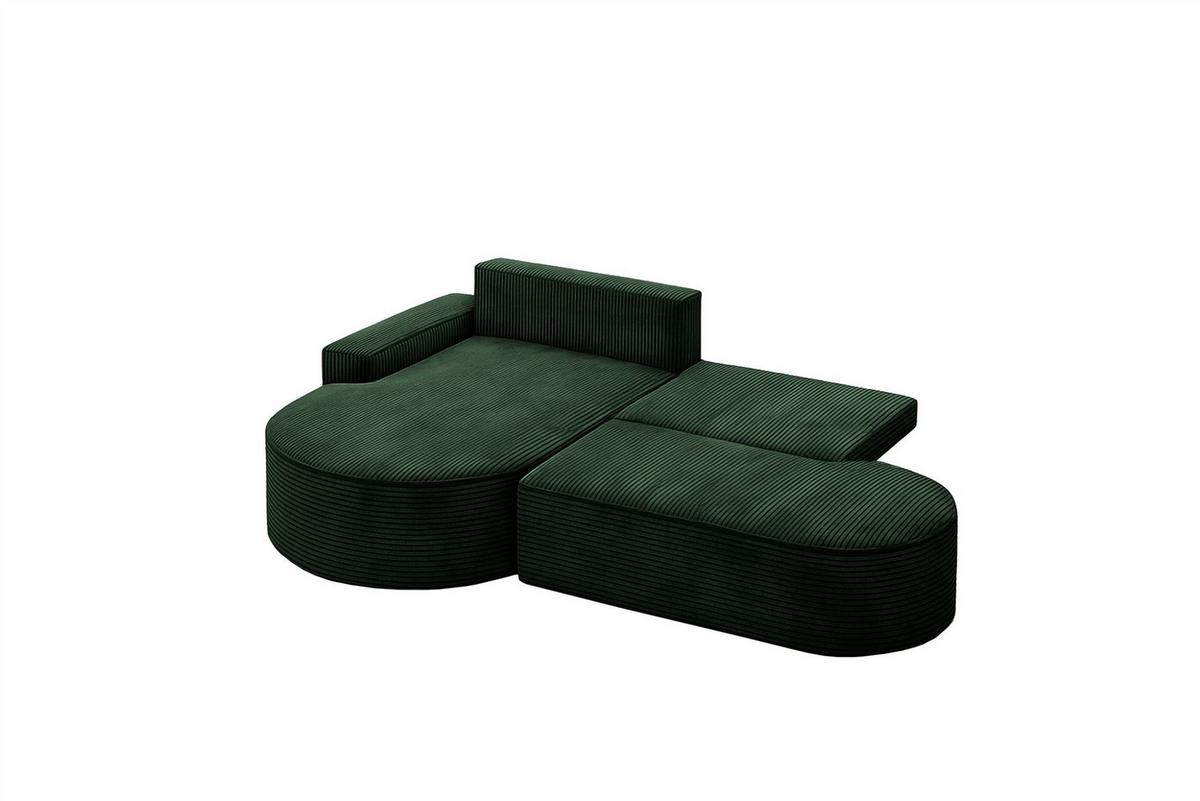 ECKSOFA Girona Mit Schlaffunktion - Grün, Holzwerkstoff/Textil (278/179cm) - Fun Möbel