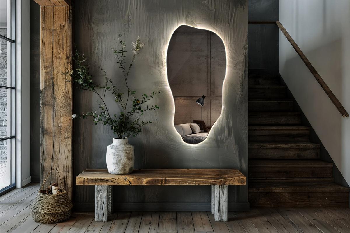 LED-SPIEGEL 40x80 cm Neutralweiß 4000K - Hellblau, Glas (80/40/0.4cm) - TULUP