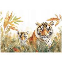 FOTOTAPETE Kinderzimmer Tiere Tiger 200x140 - Multicolor, Papier (200/140cm) - Wallarena
