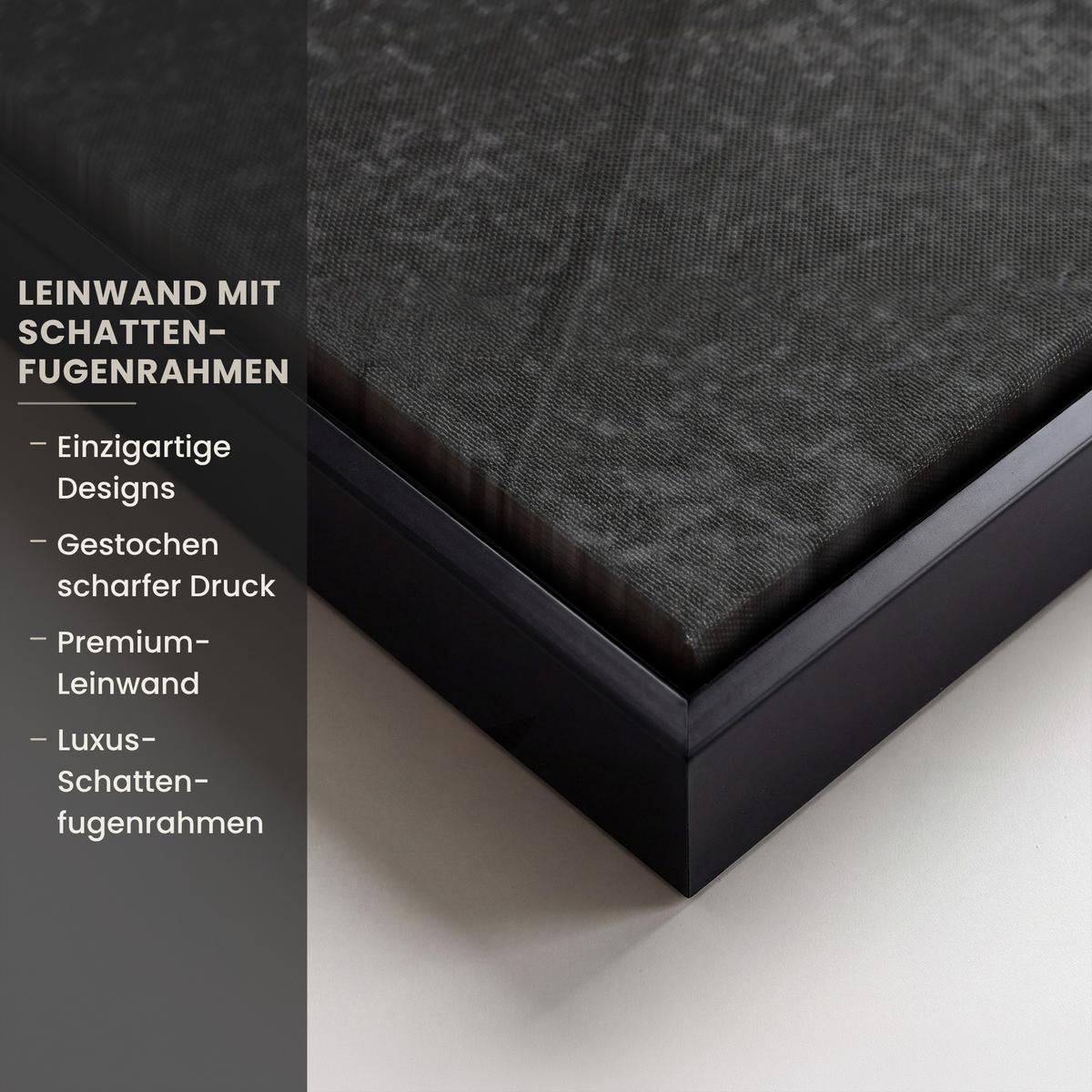 LEINWAND Bilder mit Rahmen - Pfeffer - Kräuter - Gewürze - Beton - 150x100 - Dunkelgrau, Textil (150/100cm) - MuchoWow