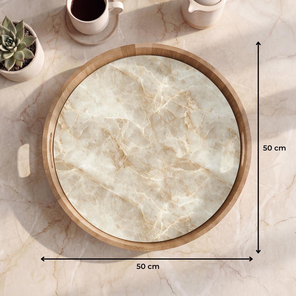 TABLETT Hellbeige - Onyx - Dezent 50x50 cm - Beige, Holz (50/5/5cm) - OnlyWow