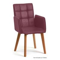 ARMLEHNSTUHL (6er-Set) Dareia 52x91x60 Eiche geölt/Marsala - Eichefarben/Brombeere, Kunststoff (60/91/52cm) - 58aufmkessel
