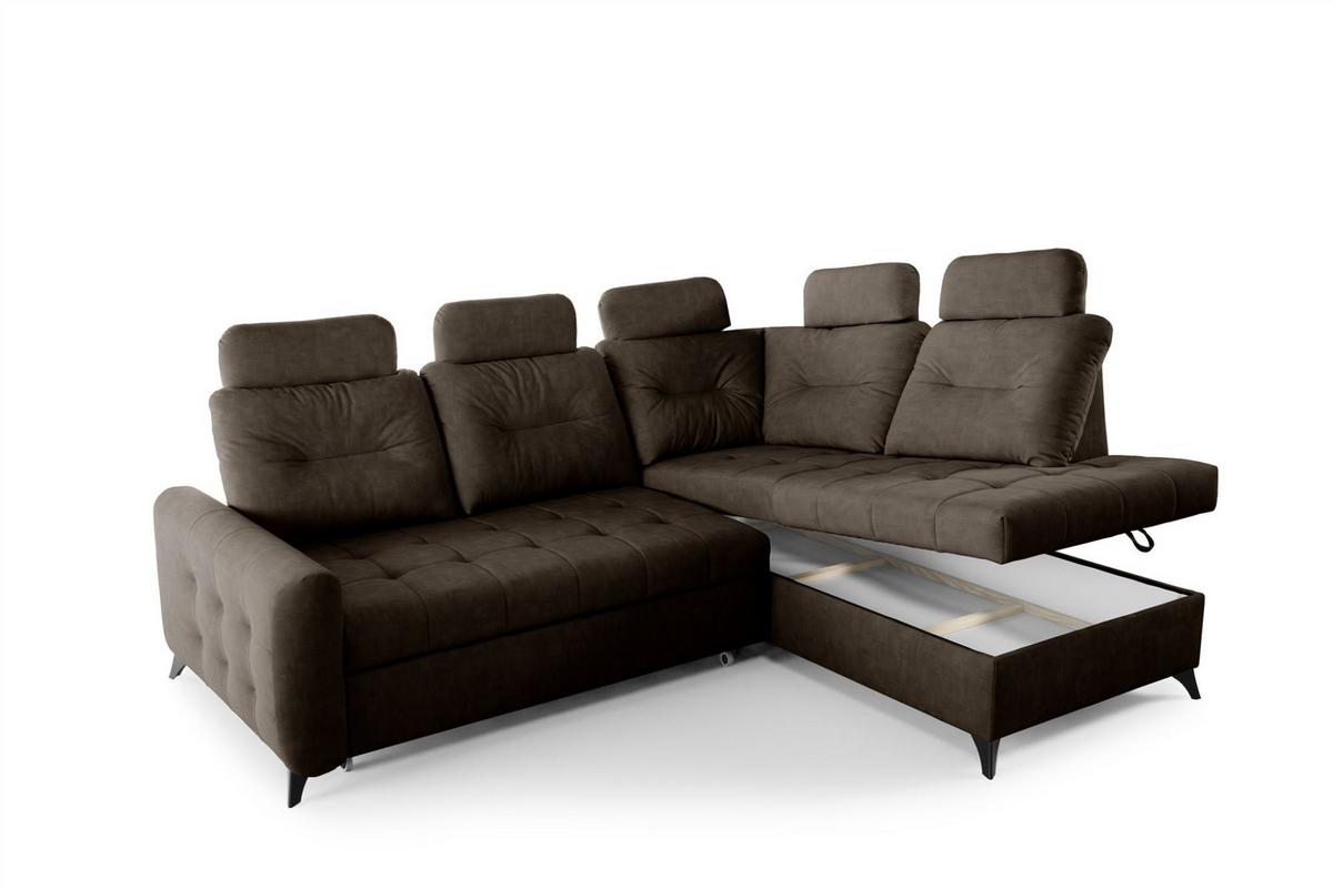 ECKSOFA Wendie - Dunkelbraun, Holzwerkstoff/Textil (250/200cm) - Fun Möbel
