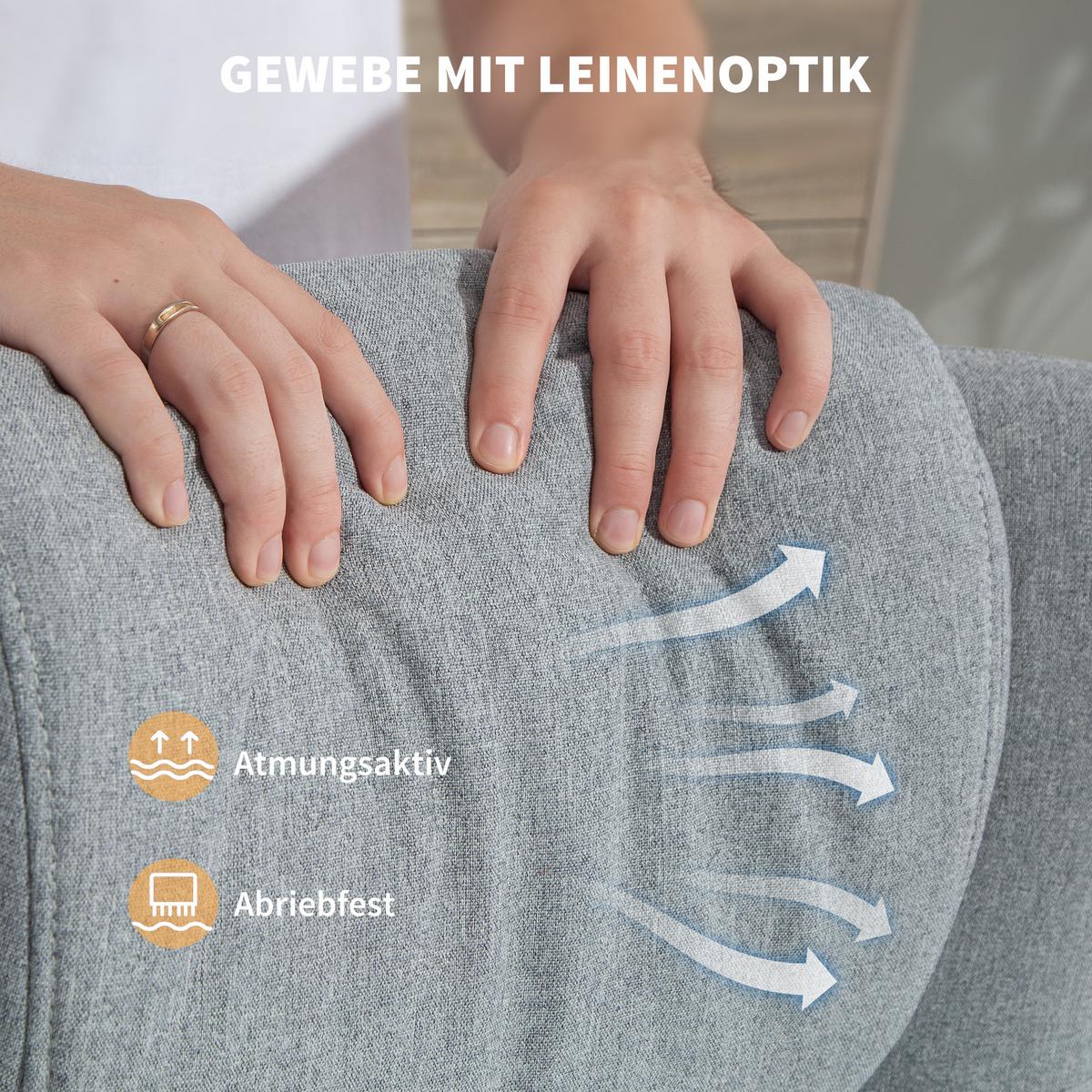 RELAXSESSEL mit Hocker drehbar Grau - Grau, Textil (68/118/84cm) - HOMCOM