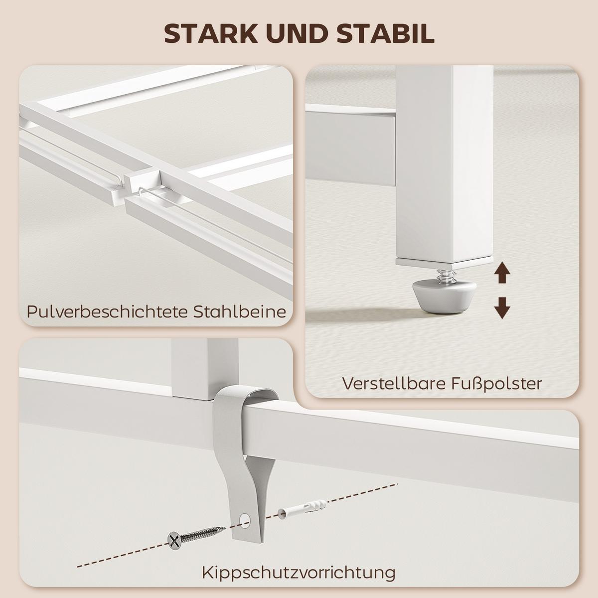 SCHREIBTISCH Klappbar Computertisch mit Monitorhalterung, 100 x 48 x 87,5 cm - Weiß, Holzwerkstoff/Metall (100/48/87.5cm) - HOMCOM