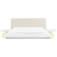 BETT mit LED 180x200 cm Weiß Zen - Weiß, Holzwerkstoff (180/200cm) - Beliani