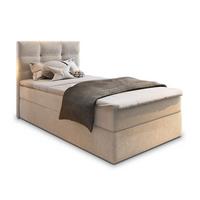 BOXBETT GLOS 80 80x200 cm mit Matratze und Topper, H2+H3 - Beige - Beige, Holz (80/200cm) - MASSENO