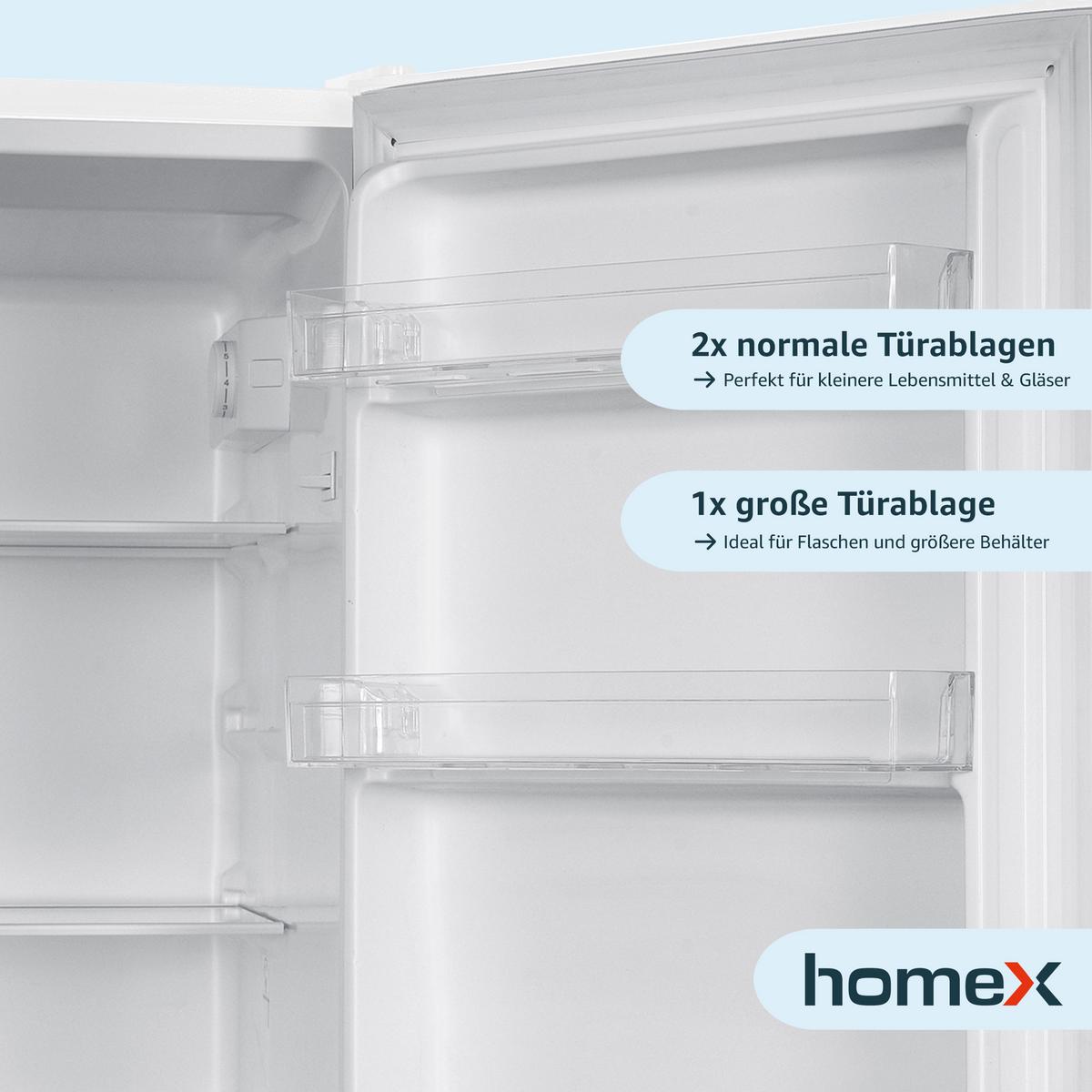 KÜHL-GEFRIER-KOMBINATION, freistehend, 173 Liter Nutzinhalt, 4-Sterne Gefrieren, Höhe 142,5 cm, 40 dB, Kühlschrank mit Gefrierfach groß, CFS1110-W - Weiß, Glas/Kunststoff (49.5/142.5/56cm) - homeX