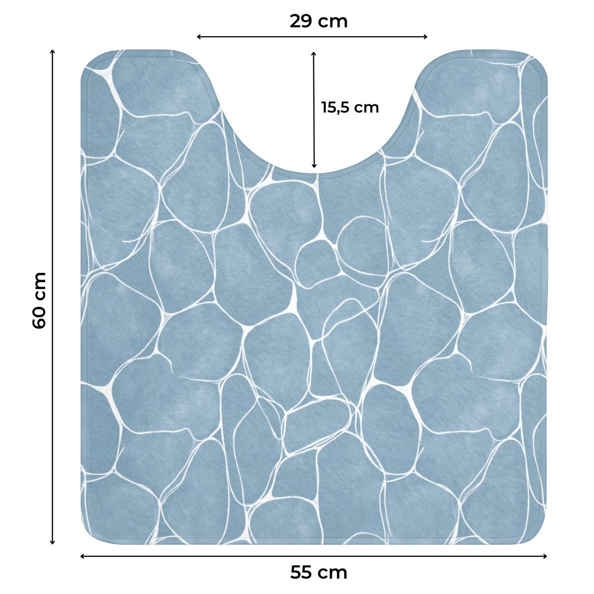 WC-VORLEGER Organisch - Muster - Blau Toilettenvorleger 55x60 cm - Hellblau, Textil (55/1cm) - OnlyWow