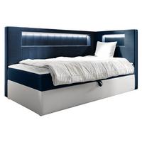 BOXBETT Gold Junior 3, Seite zum Öffnen des Bettkastens: Rechts - H3 - Blau/Weiß, Holz (90/200cm) - MIRJAN24