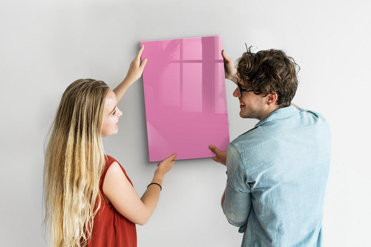 MAGNETTAFEL 40x60 Rosa schwarzer Marker - Pink, Glas (40/0.4/60cm) - TULUP