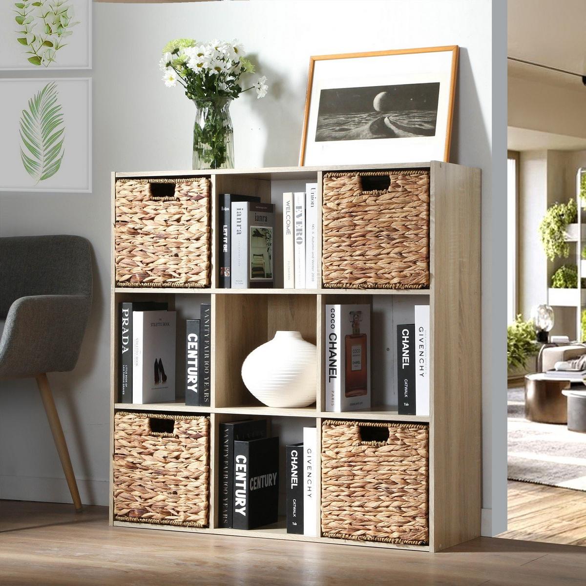 REGAL mit 9 Fächern - Apfelbaumfarben, Holzwerkstoff (29.5/92.5/92.5cm) - Calicosy