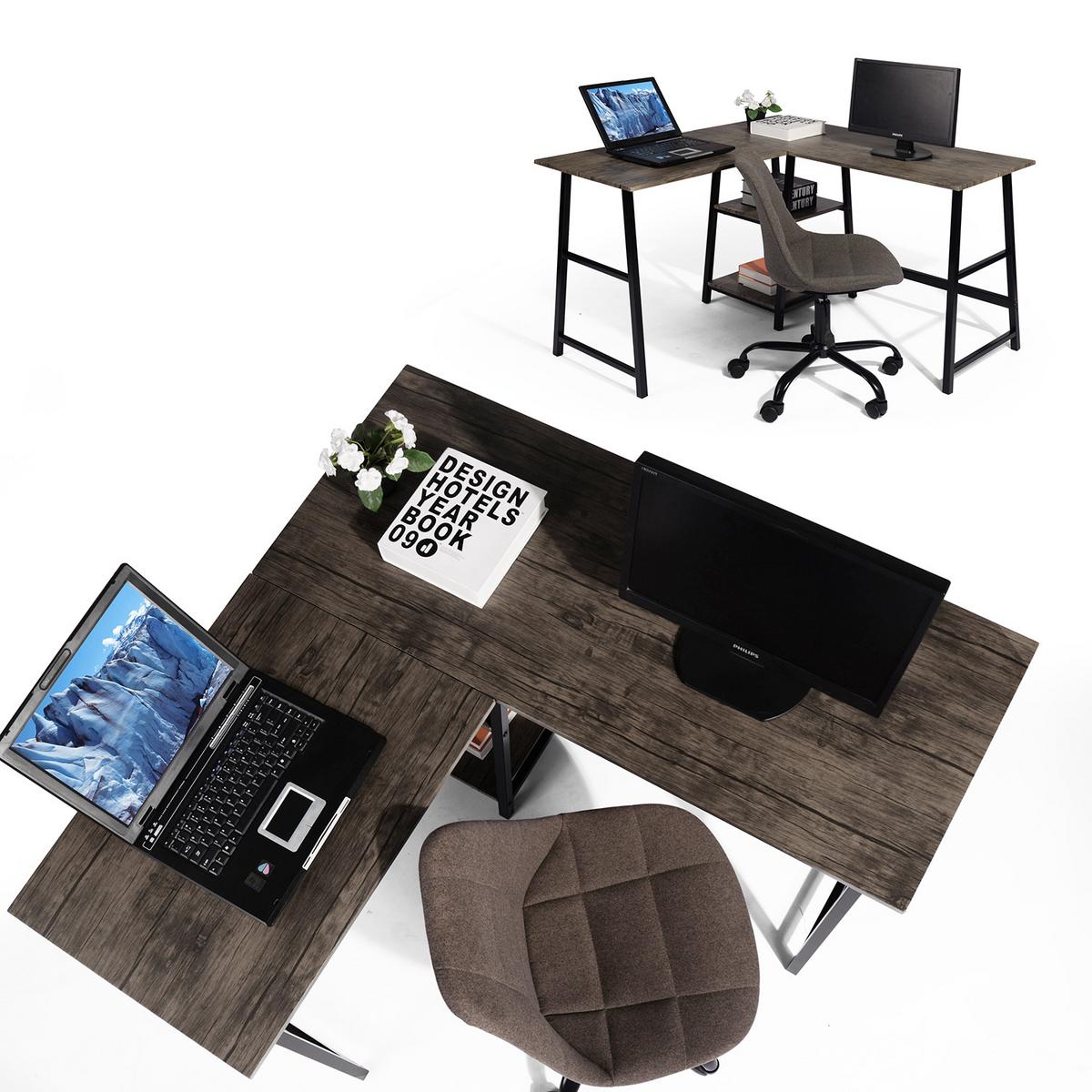 ECKSCHREIBTISCHE 120/50/75 cm in Braun - Braun, Holzwerkstoff/Metall (120/50/75cm) - Urban Meuble