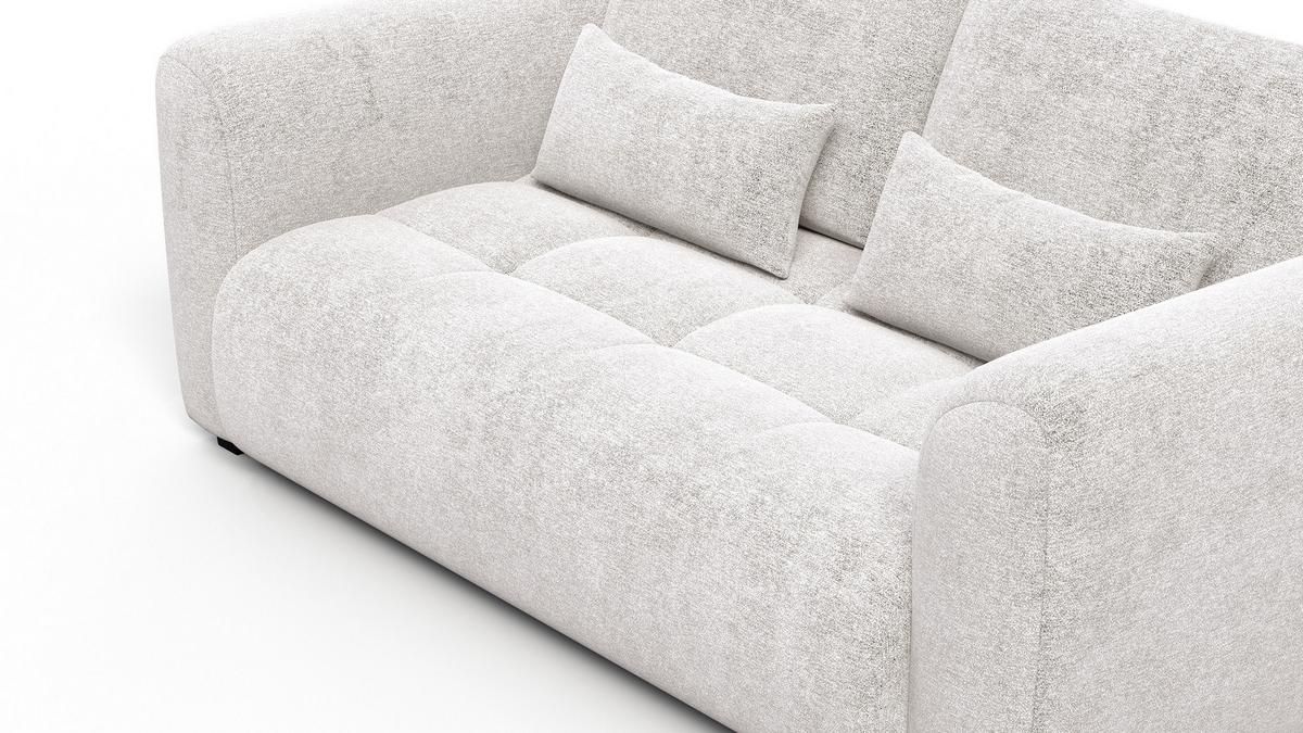 SOFA SORENO 3-Sitzer, ecru - Ecru/Schwarz, Holz/Textil (214/94/114cm) - Wozimo