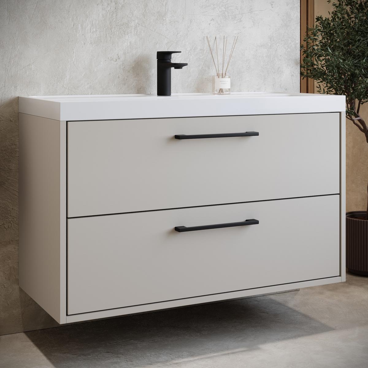 BADMÖBEL-SET Florence 2 Teile Cashmere - 80 x 35 x 51 cm - Kaschmir, Holz (80/55/40cm) - Badplaats