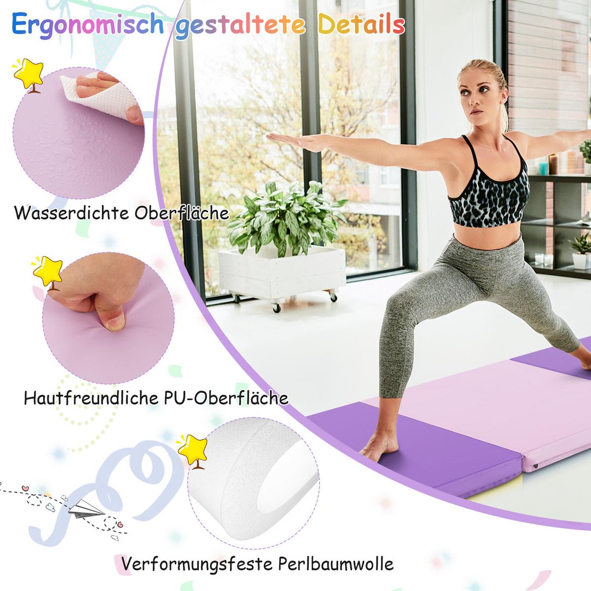 ÜBUNGSMATTE Violett - Flieder, Leder (180/60cm) - COSTWAY