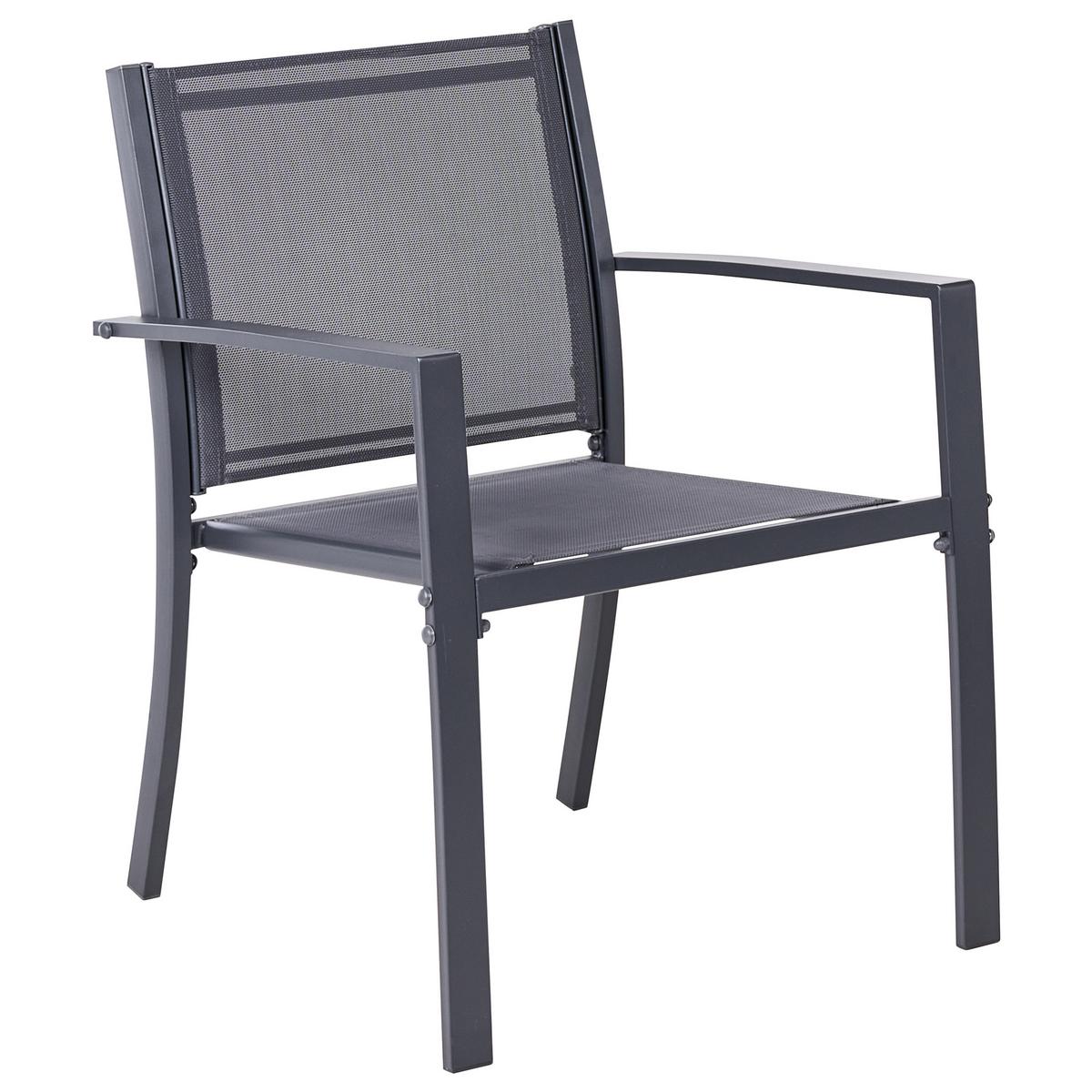 LOUNGE-SET mit Tisch 4-Sitzer TAVOLETO Dunkelgrau Metall - Dunkelgrau, Metall - Beliani