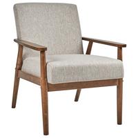 SESSEL Dunkelbraun/Grau Esrum - Grau, Textil (62/79/80cm) - Beliani