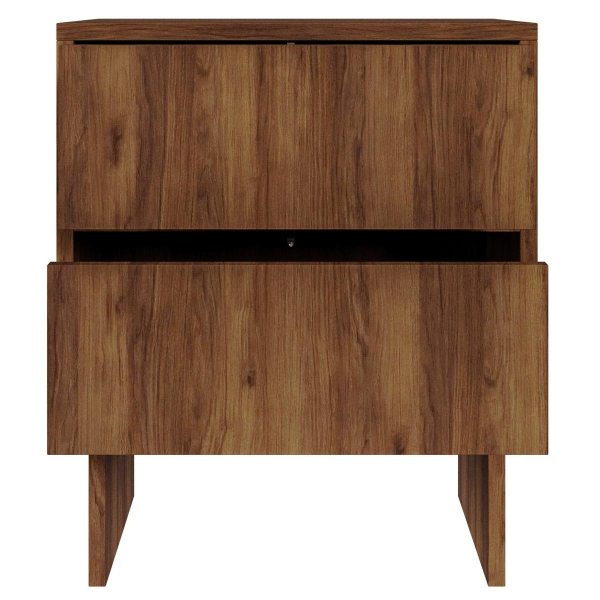 NACHTTISCH Sanva WARMIA WALNUSS 50 CM - Dunkelbraun, Holzwerkstoff (49.6/56/35cm) - Selsey