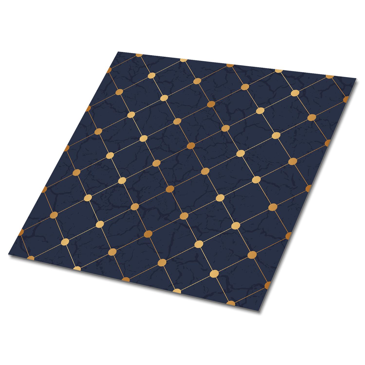 SELBSTKLEBENDE Wandfliesen 9 Stück 30x30 cm - Rautenmuster - Blau, Textil (30/1.6/30cm) - TULUP