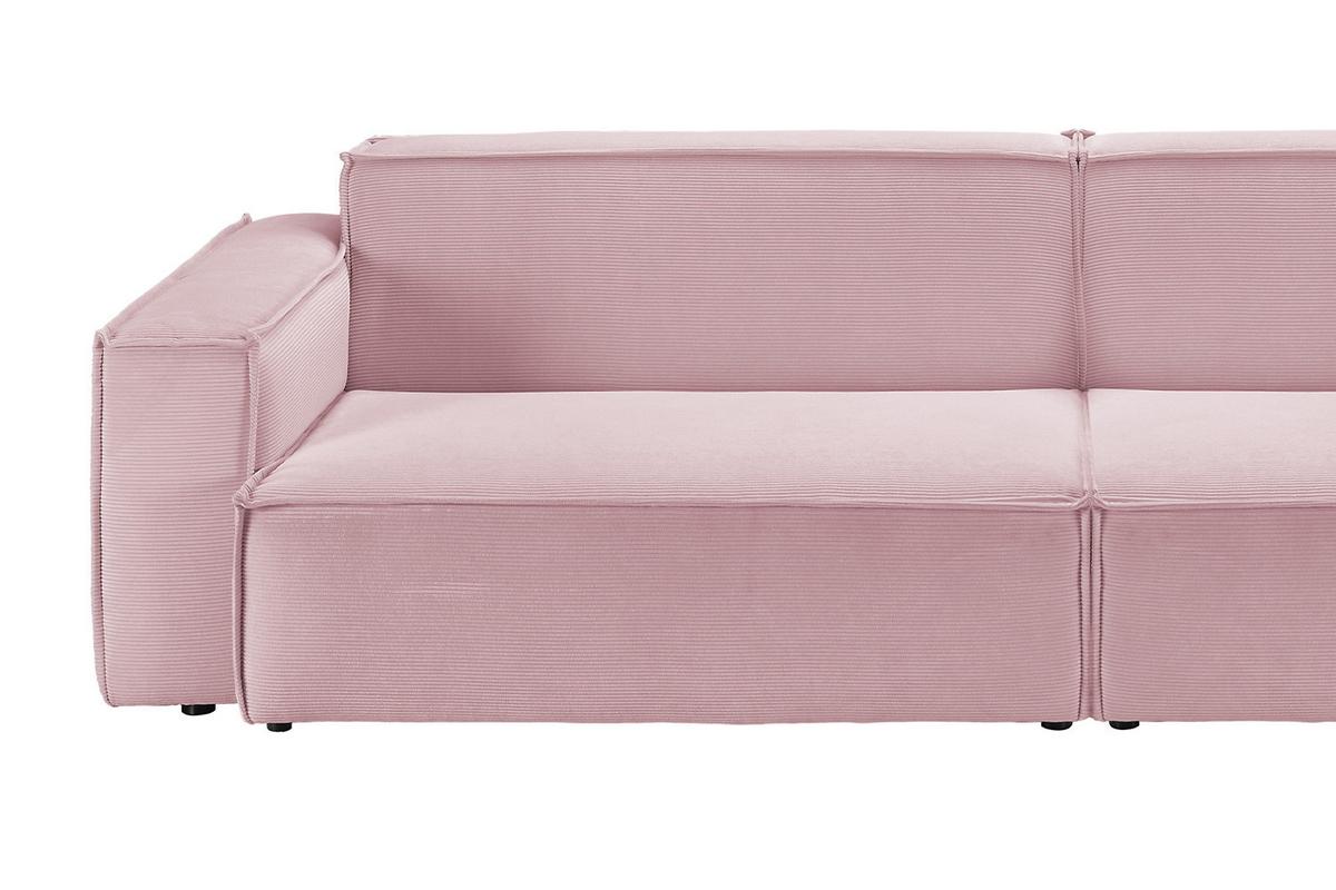 SOFA SAMU Pink Cord - Schwarz/Rosa, Textil (236/72/106cm) - KAWOLA