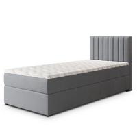 BOXBETT BRESEL 90 90x200 cm mit Matratze und Topper, H2+H3 - Grau - Grau, Holz (90/200cm) - MASSENO