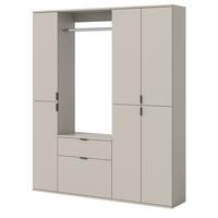 GARDEROBEN-SET Kaschmir 152 x 193 cm, Garderobenschrank mit viel Stauraum - Kaschmir/Schwarz, Holzwerkstoff/Metall (152/193/34cm) - Inn.Furn