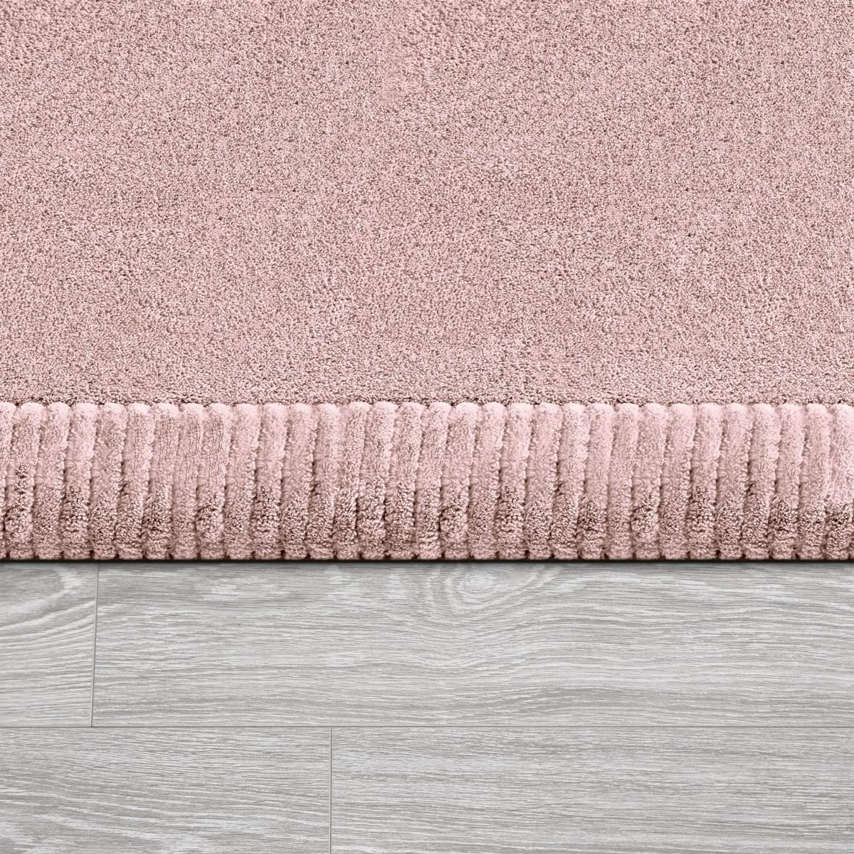 KURZFLORTEPPICH Waschbar, einfarbig, aus Polyester, Rosa, 140 x 200 cm - Rosa, Textil (140/200cm) - KADIMA DESIGN