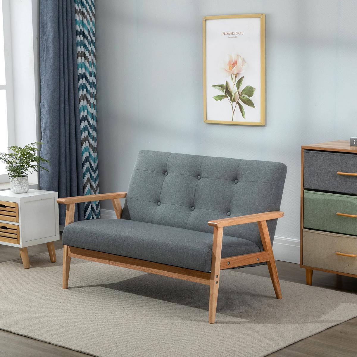 SOFA Vrythar 115/67/73cm - Dunkelgrau, Textil (67/73/115cm) - ZMH