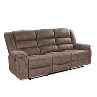 3-SITZER-RELAXSOFA Federkern, Liegefunktion verstellbar durch halbautomatische Relaxfunktion B212/T93/H103 cm, Mikrofaser Vintage Graubraun / 15134 - Graubraun/Schwarz, Textil (212/103/93cm) - luma-home