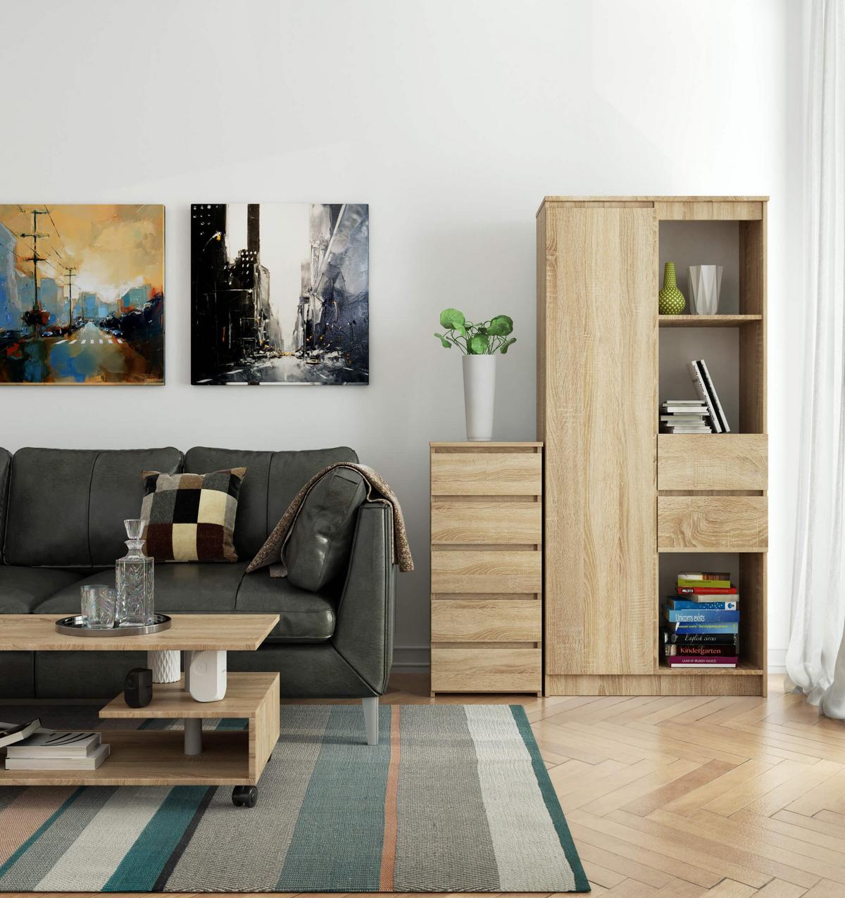KOMMODE Eiche Sonoma 92/40/35 - Sonoma Eiche, Holzwerkstoff (40/92/35cm) - RAUMHIRSCH FURNITURE