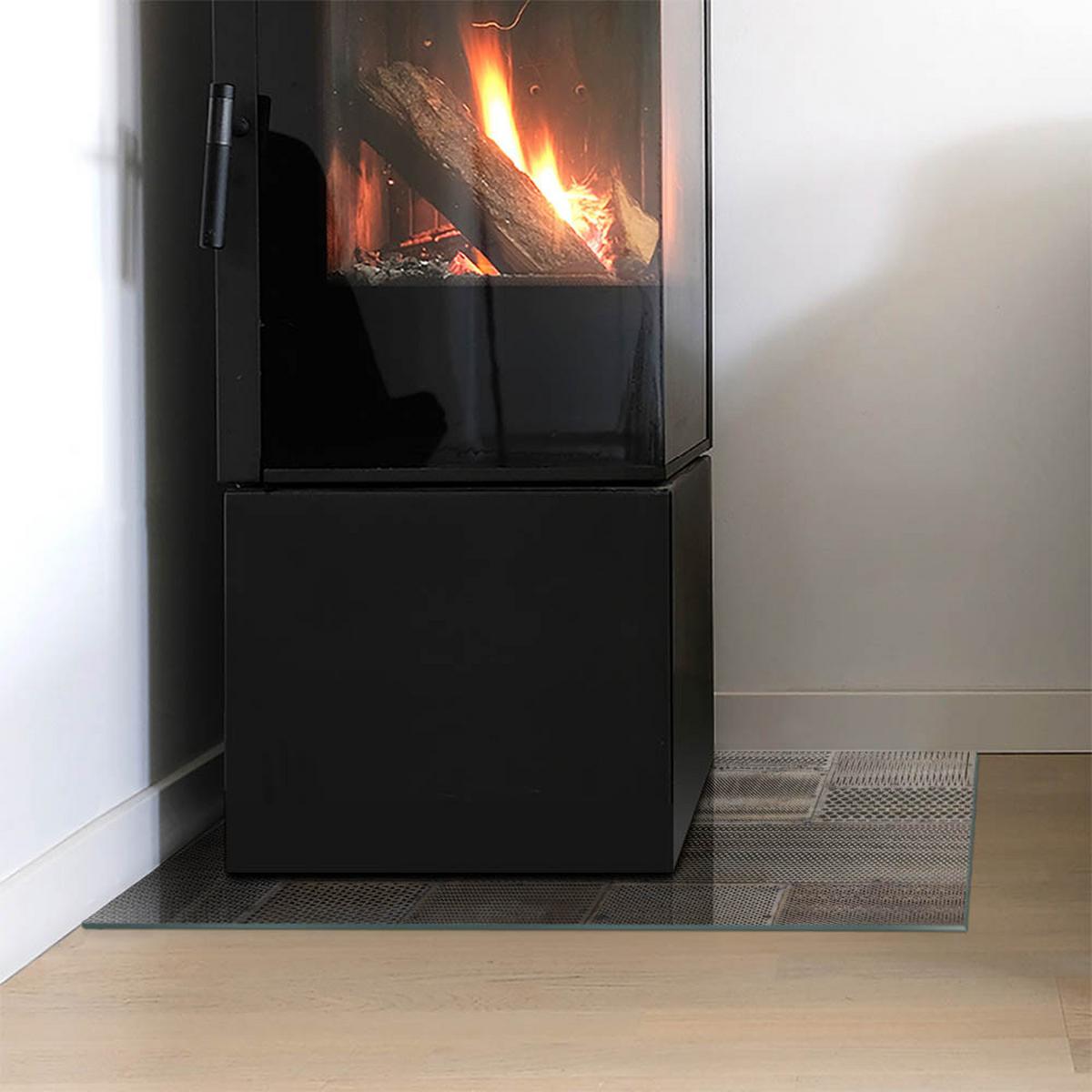 GLASPLATTE für Kamin 60x40 cm - Beige, Glas (60/40/0.4cm) - TULUP