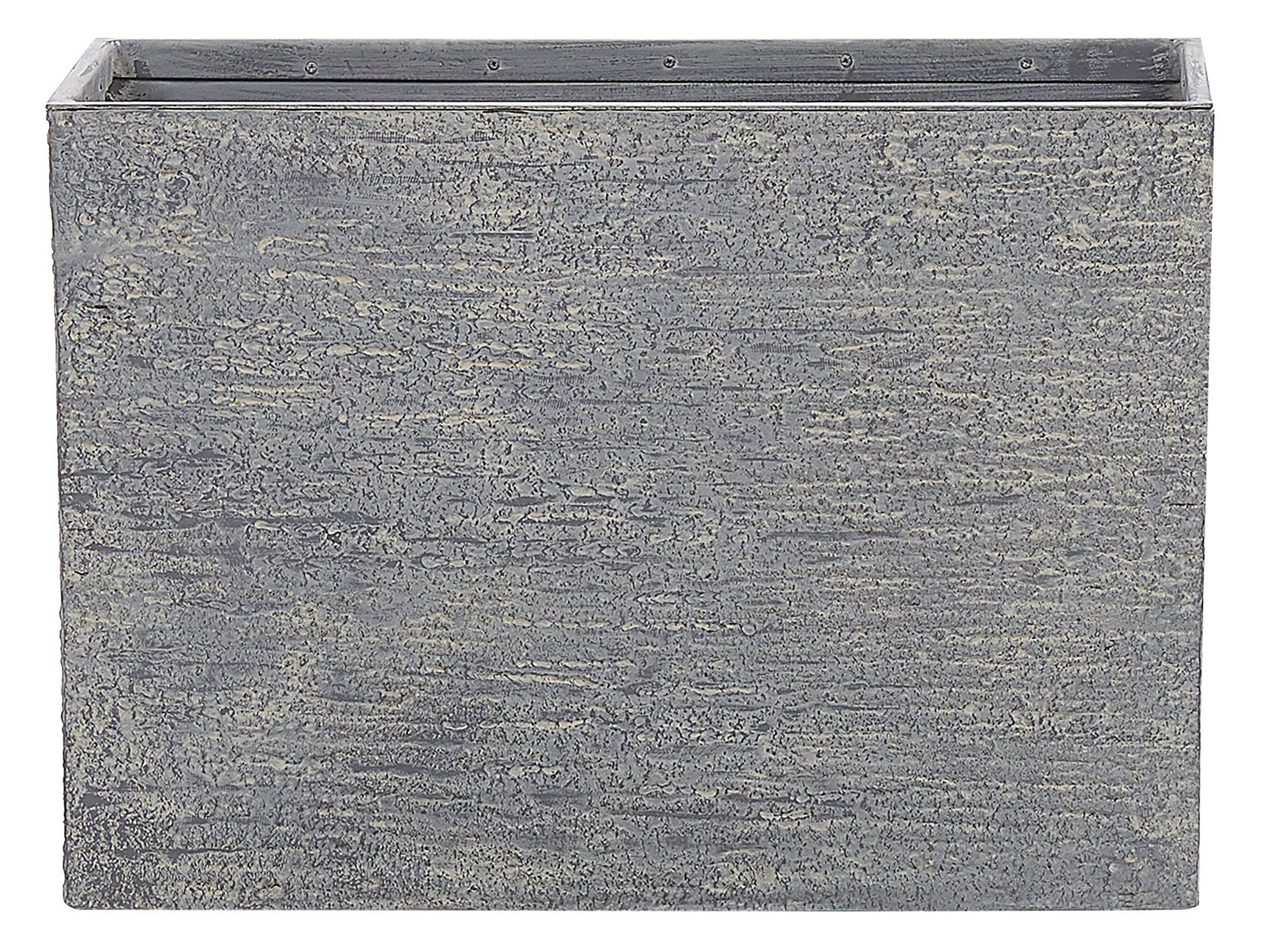 BLUMENTOPF grau rechteckig 34/80/56 cm Edessa - Grau, Stein (56cm) - Beliani