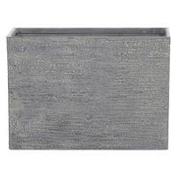 BLUMENTOPF grau rechteckig 34/80/56 cm Edessa - Grau, Stein (56cm) - Beliani