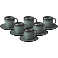 KAFFEETASSEN MIT UNTERTASSEN Lave Gris 190 ml 6er Set - Grau, Keramik (15.2/9.9/15.3cm) - like.Villeroy & Boch