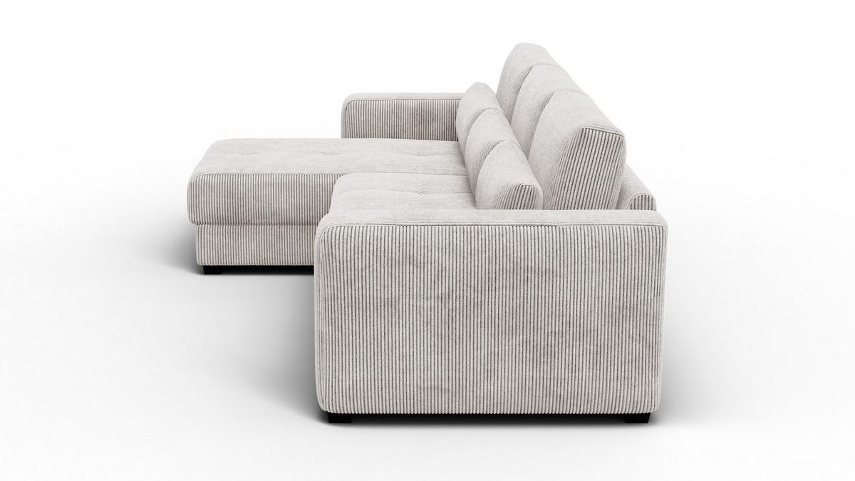 ECKSOFA OLI 4-Sitzer links, perlweiß - Weiß, Holz/Textil (295/172cm) - Wozimo