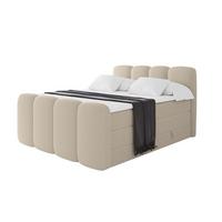 BOXSPRINGBETT mit Matratze H3/H4 - NINA-Z KING - 200x200 cm Dunkelbeige - Baltimorefarben, Holzwerkstoff (200/200cm) - ALTDECOR