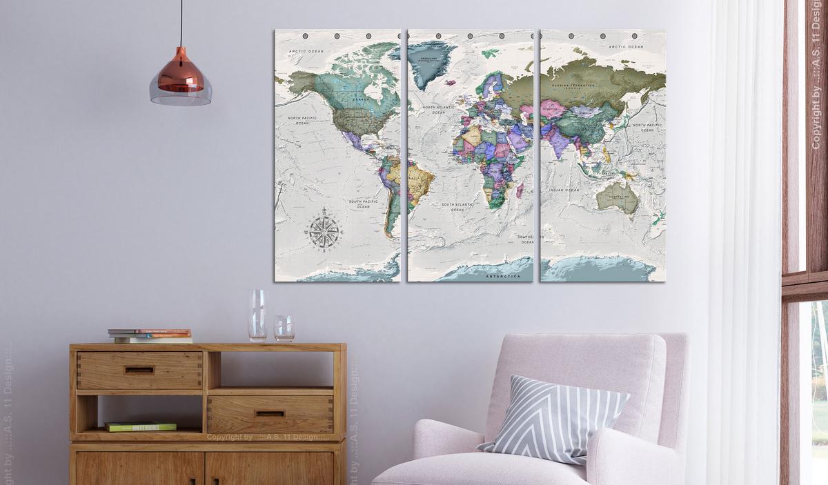 PINNWANDBILDER Bunt 120/80 cm - Multicolor/Grau, Naturmaterialien/Textil (120/80cm) - KUNSTLOFT