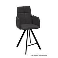THEKENSTUHL drehbar (6er-Set) Despina 52x109x60 Schwarz/Anthrazit - Anthrazit/Schwarz, Kunststoff (60/109/52cm) - 58aufmkessel