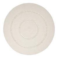 TEPPICH geflochten rund mit Häkel-Muster 120 cm - Creme, Textil (120/120cm) - Homescapes