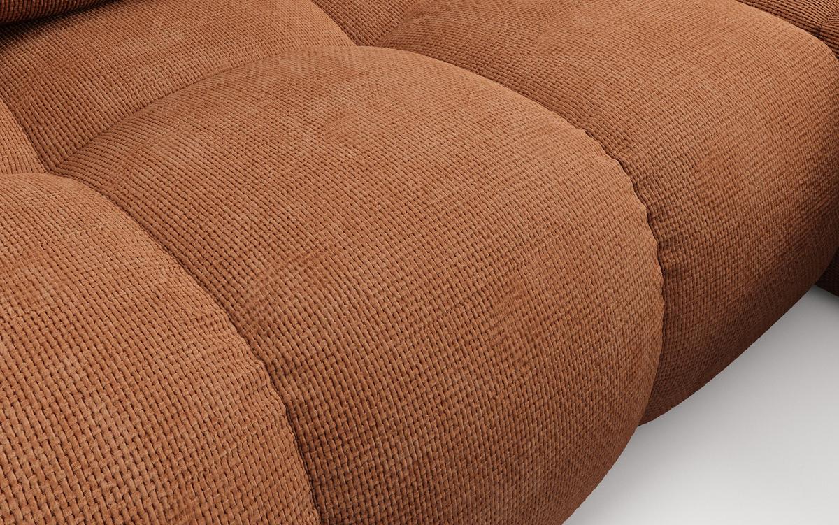ECKSOFA DUCA R-S Orange Chenille mit Schlaffunktion - Dunkelorange, Holz (266.5/266.5cm) - MASSENO