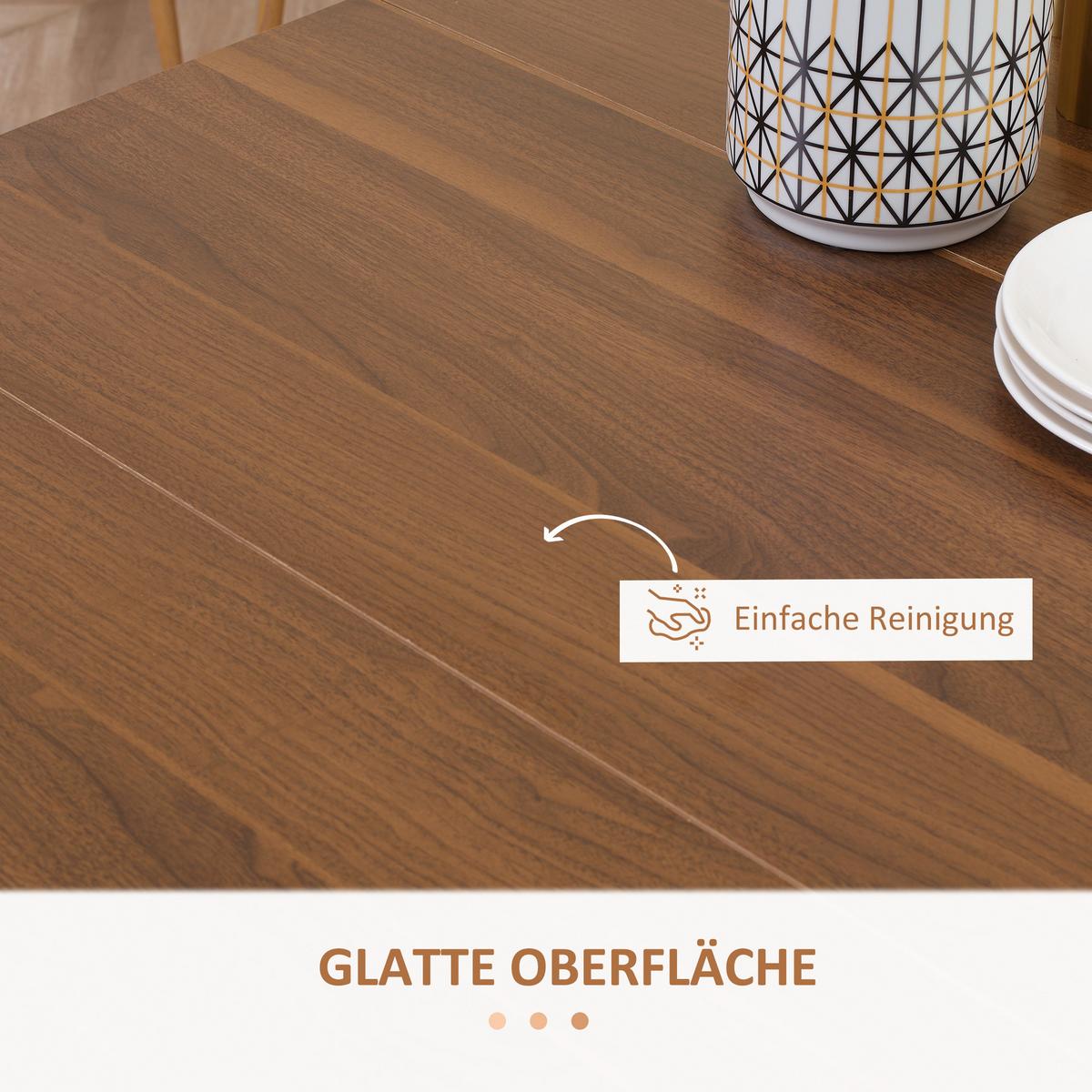 ESSTISCH Klapptisch ausziehbarer Küchentisch Esszimmertisch Holztisch Braun - Hellbraun/Braun, Holzwerkstoff (180/85/75cm) - HOMCOM