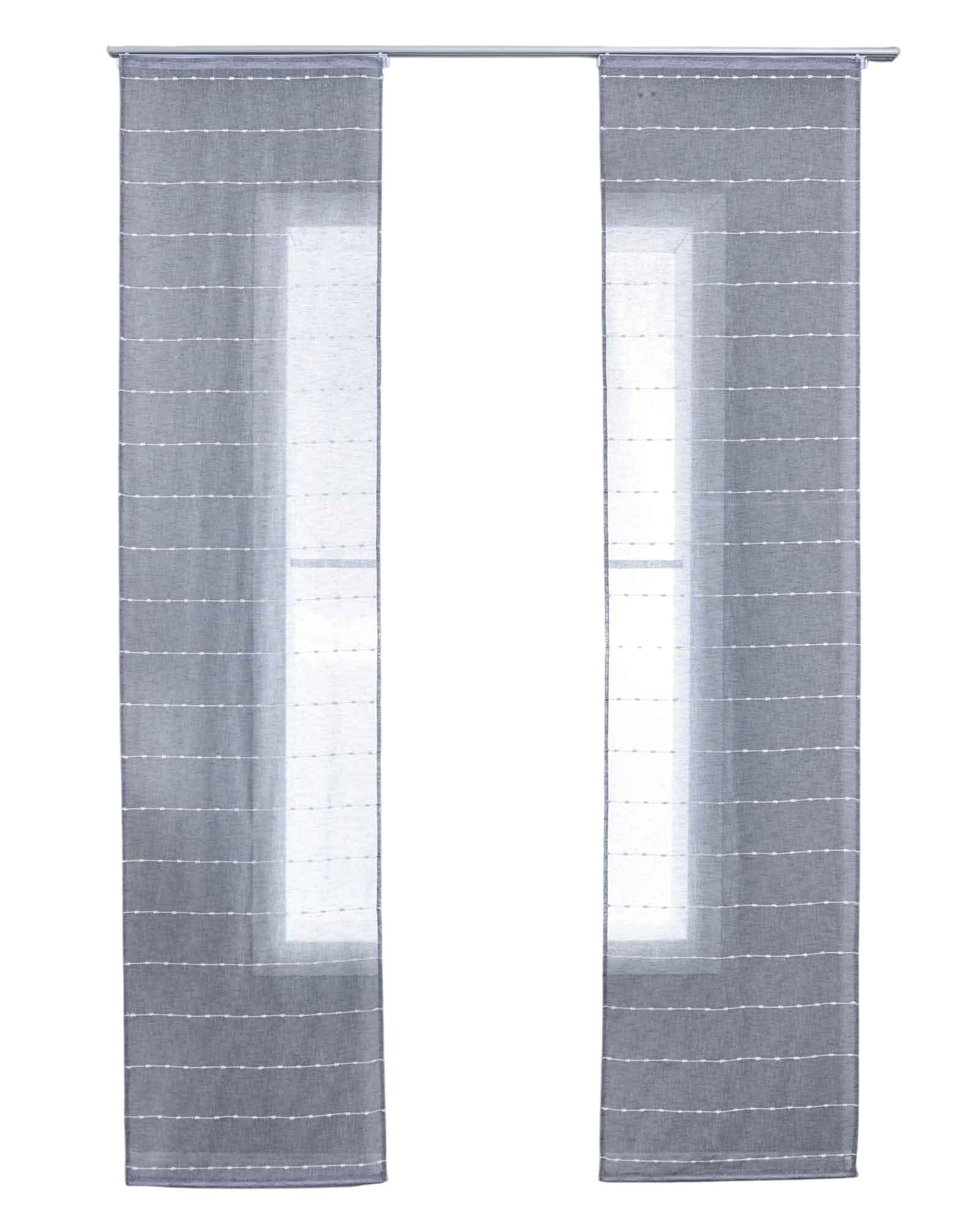 SCHIEBEVORHANG 2ER SET »Kassel« HxB 245x60 cm Grau - Grau, Textil (60/245cm) - Gardinenbox