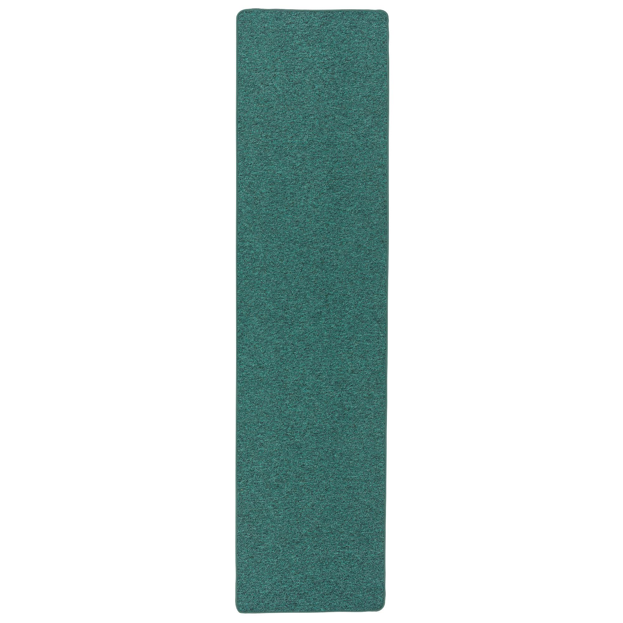 FEINSCHLINGEN VELOUR LÄUFER TEPPICH STRONG - Petrol, Textil (80/160cm) - Snapstyle