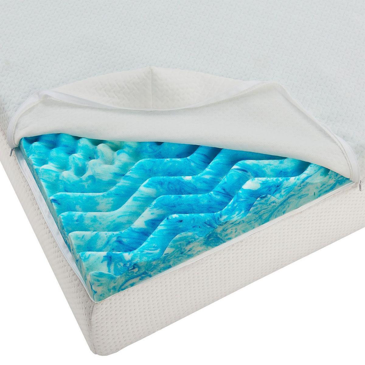 TOPPER 140x200 cm 7-Zonen Matratzenschoner aus Memory Foam - Weiß, Textil (140/200cm) - Juskys