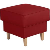 HOCKER Karlen Bezug Kunstleder Buche natur / chili - Rot/Buchefarben, Kunststoff (53/45/53cm) - 58aufmkessel