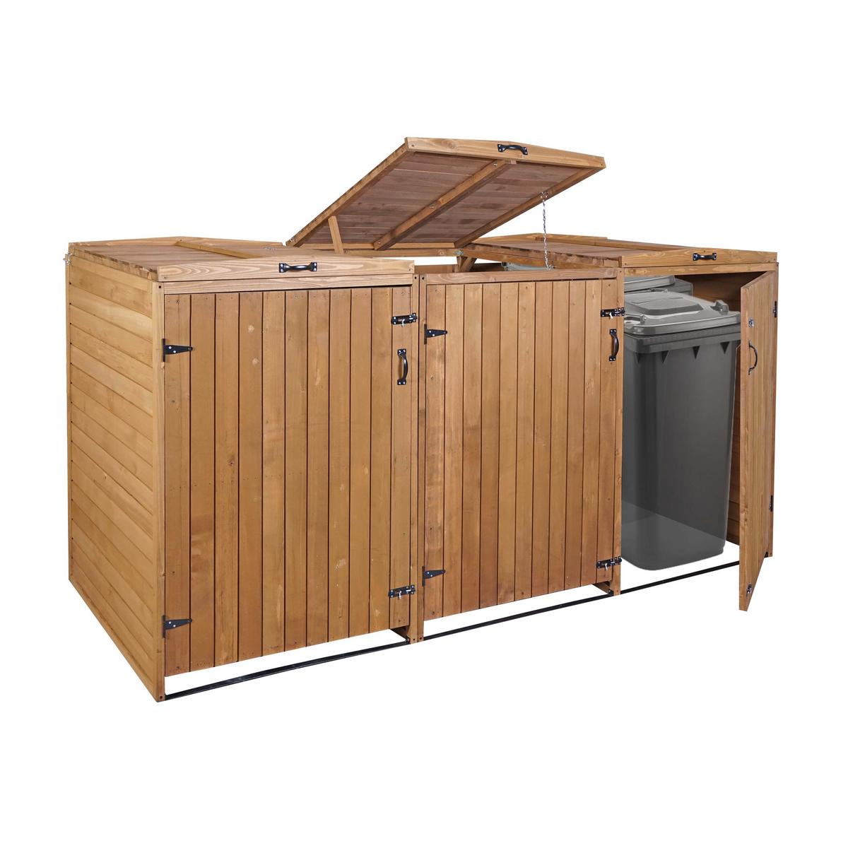 3ER-/6ER-MÜLLTONNENVERKLEIDUNG Braun - Braun, Holz (237/126/98cm) - MCW