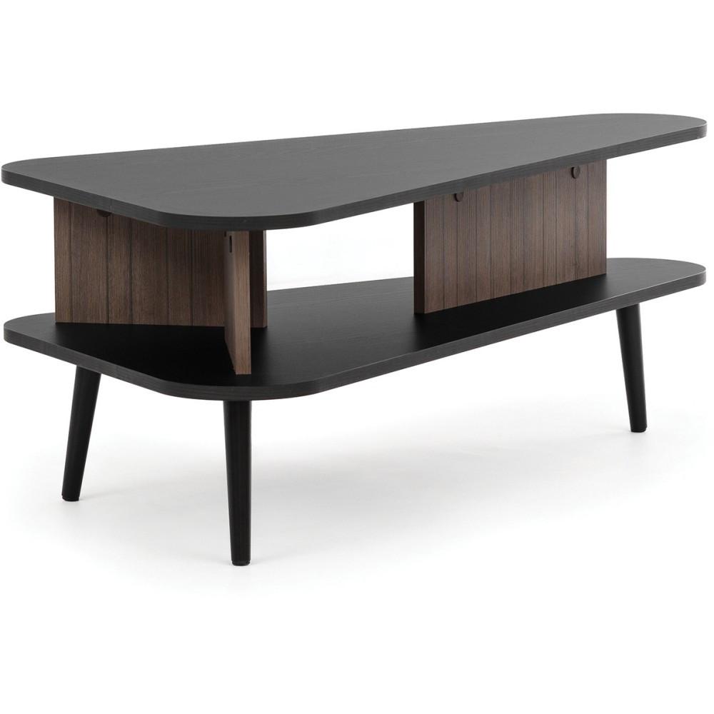 COUCHTISCH Parini 100×57 cm, Graphitschwarz/Captains Deck - Eichefarben, Holzwerkstoff/Metall (57/100/40cm) - Beautysofa
